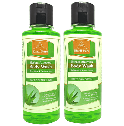 Khadi Pure Herbal Aloevera Body Wash (210ml Each) - Classic Derma