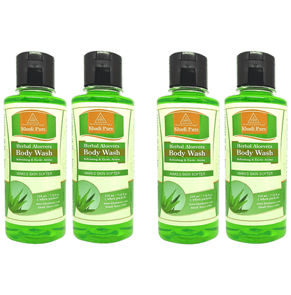 Khadi Pure Herbal Aloevera Body Wash (210ml Each) - Classic Derma