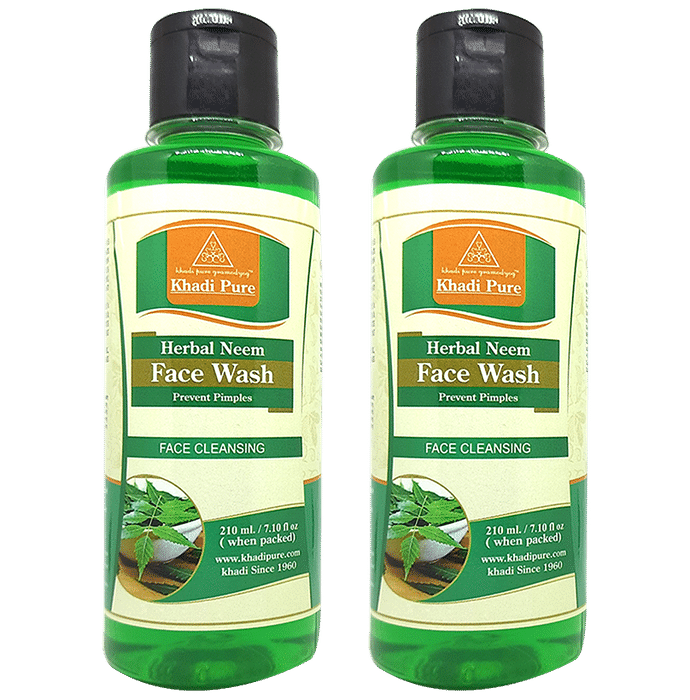 Khadi Pure Herbal Neem Face Wash (210ml Each) - Classic Derma