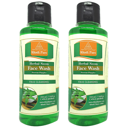 Khadi Pure Herbal Neem Face Wash (210ml Each) - Classic Derma