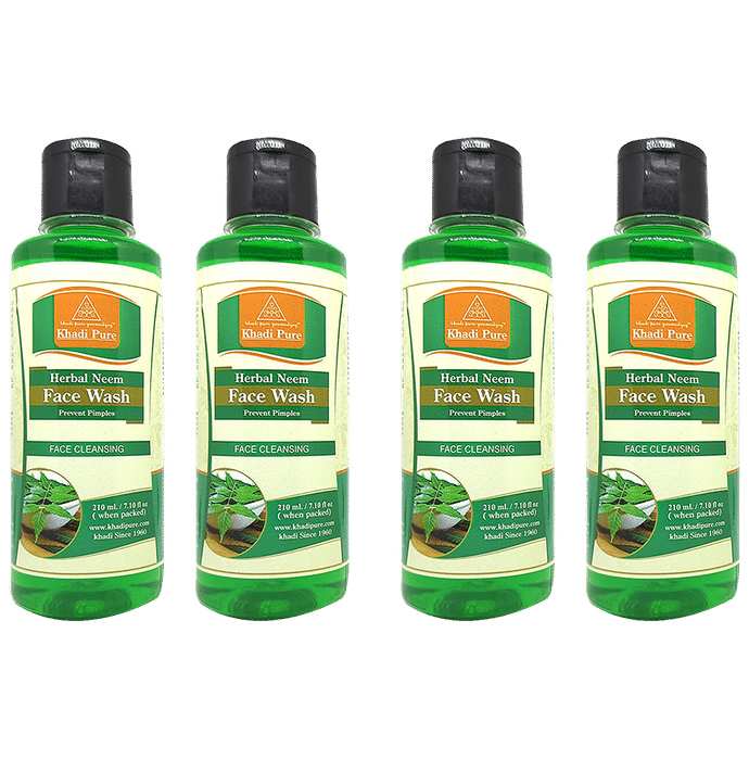 Khadi Pure Herbal Neem Face Wash (210ml Each) - Classic Derma
