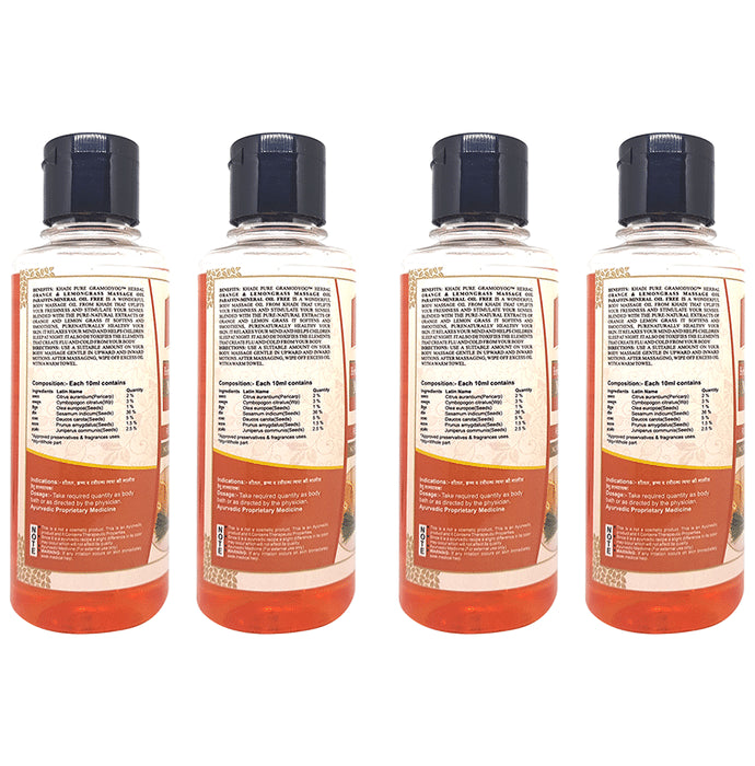 Khadi Pure Herbal Orange & Lemongrass Massage Oil (210ml)
