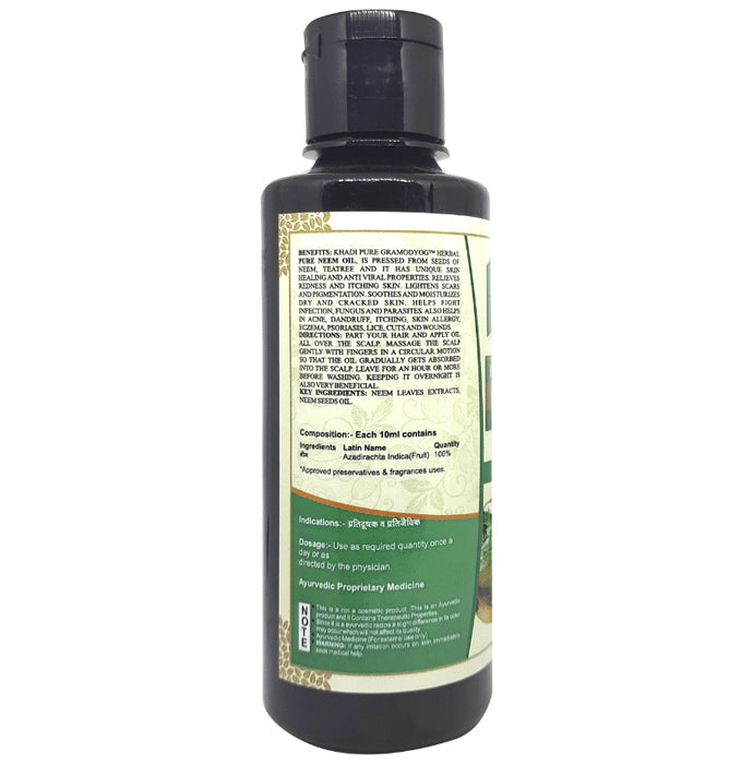 Khadi Pure Herbal Pure Neem Oil (210ml Each) No Mineral Oil Paraffin Free