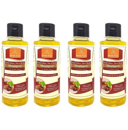 Khadi Pure Herbal Saffron, Tulsi & Reetha Shampoo (210ml Each) - Classic Derma