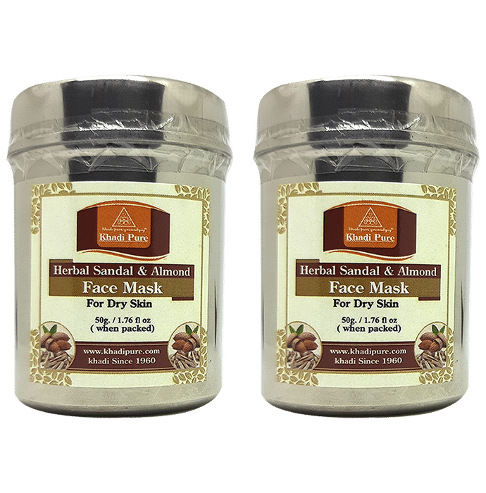 Khadi Pure Herbal Sandal & Almond Face Mask (50gm Each) - Classic Derma