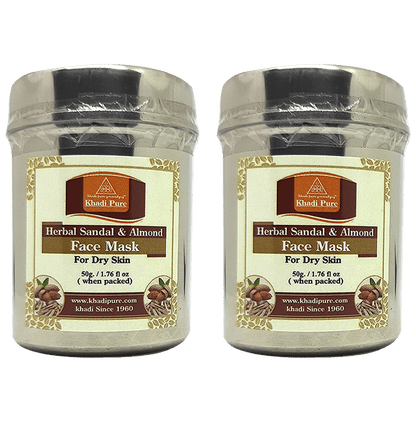 Khadi Pure Herbal Sandal & Almond Face Mask (50gm Each) - Classic Derma