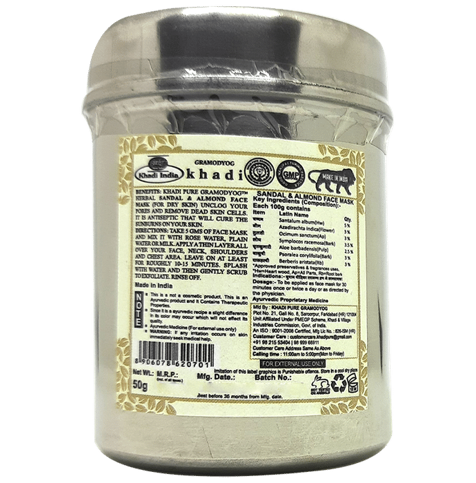 Khadi Pure Herbal Sandal & Almond Face Mask (50gm Each)