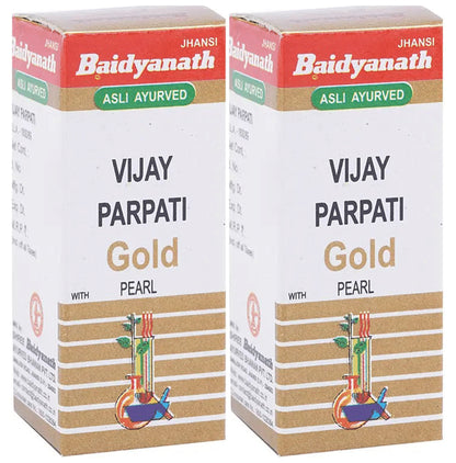 Baidyanath (Jhansi) Vijay Parpati Gold with Pearl Powder (1gm Each) - Classic Derma