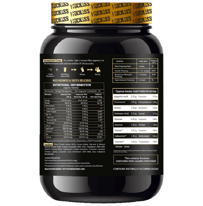 Kickass 100% Whey Isolate Fast Absorbing for Muscle Growth & Recovery Powder Irish Cream