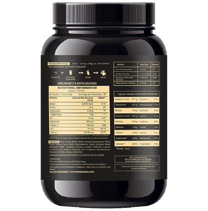 Kickass Whey Fusion Ideal Blend Of Whey Isolate + Concentrate Powder Choco Bliss