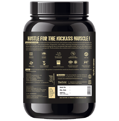 Kickass Whey Fusion Ideal Blend Of Whey Isolate + Concentrate Powder Cookies & Cream