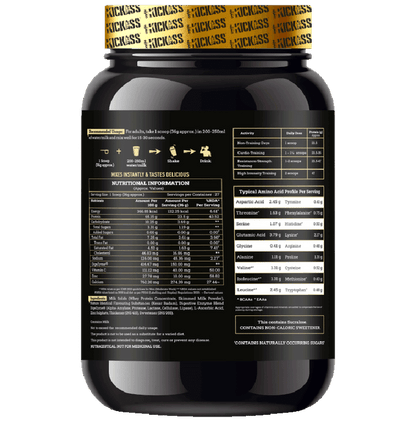 Kickass Whey Protein Concentrate Muscle Building Formula Powder Creamy Kesar Badam