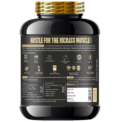 Kickass Whey Protein Concentrate Muscle Building Formula Powder Creamy Kesar Badam