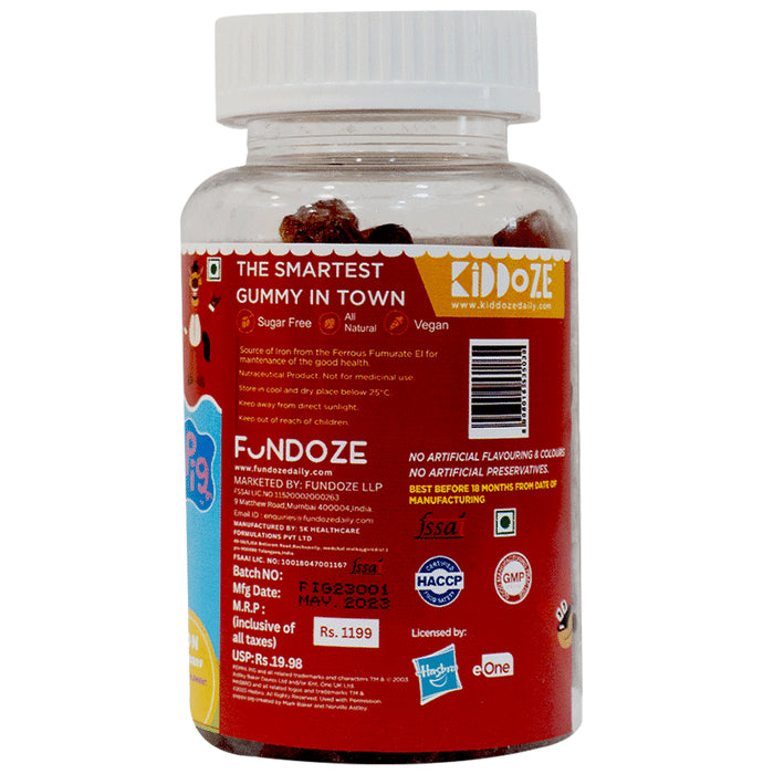 Kiddoze Combo Pack of Multivitamin Lemon & Iron Strawberry Gummies(60 Each)
