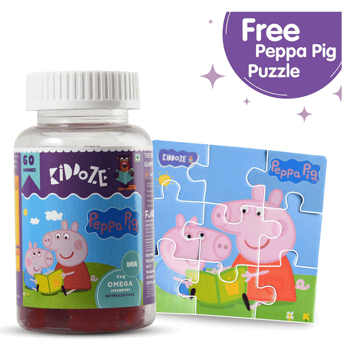 Kiddoze Peppa Pig DHA Veg Omega Gummies Strawberry