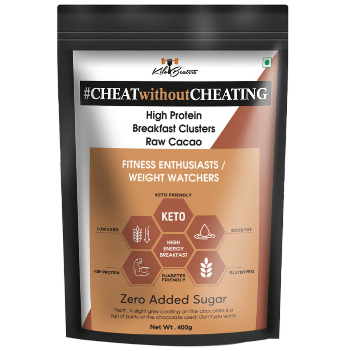 Kilobeaters High Protein Breakfast Clusters Raw Cacao - Classic Derma