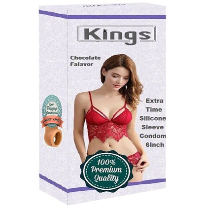 Kings Extra Time Silicon Sleeve Condom | Flavour Chocolate - Classic Derma