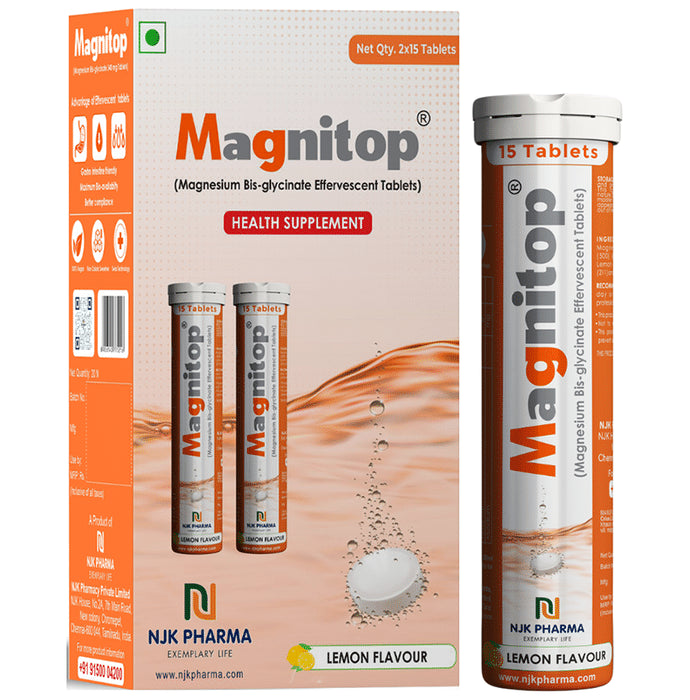 Buy Magnitop Magnesium Bis-Glycinate Effervescent Tablet Lemon Online ...