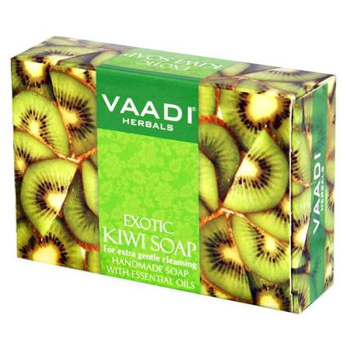 Vaadi Herbals Super Value Pack of 6 Exotic Kiwi Soap with Green Apple Extract - Classic Derma