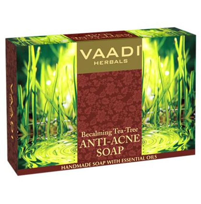 Vaadi Herbals Value Pack of 3 Becalming Tea Tree Soap Anti-Acne Therapy (75gm Each) - Classic Derma