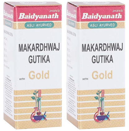 Baidyanath Makardhwaj Gutika with Gold Tablet (1gm Each) - Classic Derma