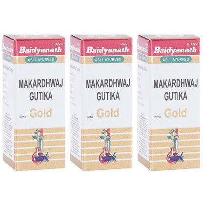 Baidyanath Makardhwaj Gutika with Gold Tablet (1gm Each) - Classic Derma