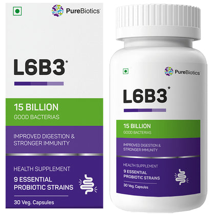 L6B3 Probiotic 15 Billion CFU | Veg Capsule for Gut Health & Digestion - Classic Derma