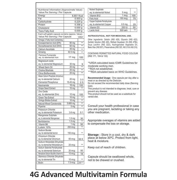 La Nature's 4G Advanced Multivitamin Formula Softgel Capsules