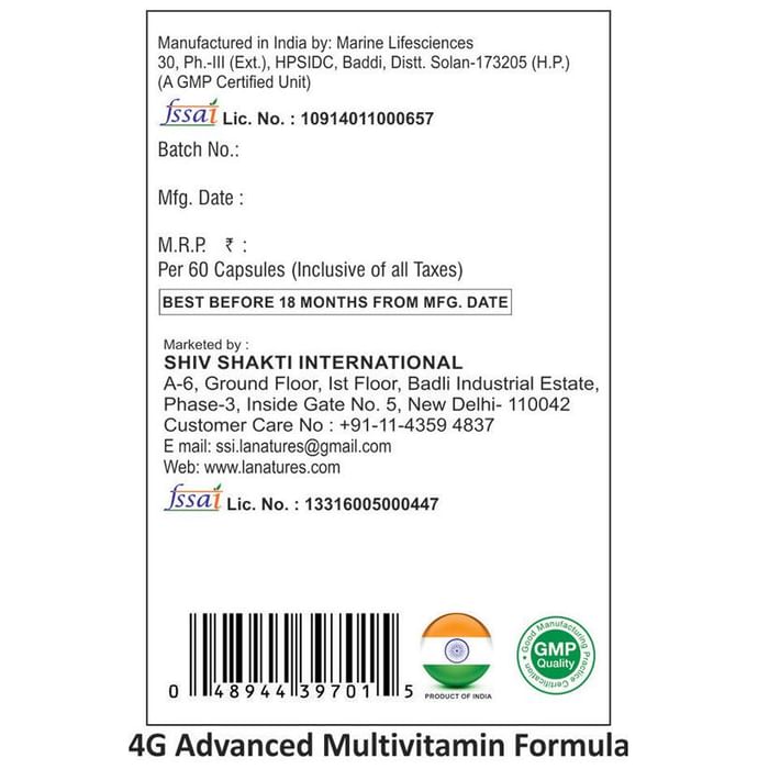 La Nature's 4G Advanced Multivitamin Formula Softgel Capsules