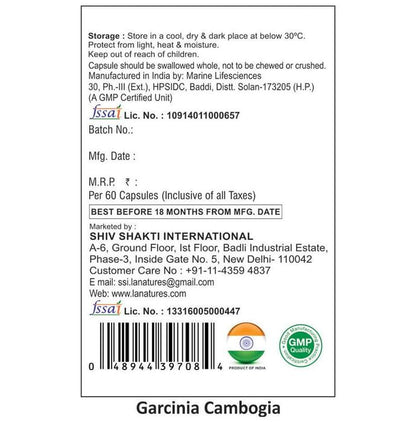 La Nature's Garcinia Cambogia Softgel Capsules