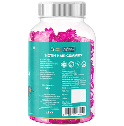 Lakshmi Krishna Asthira Ayurvedic Biotin Hair Gummies Strawberry