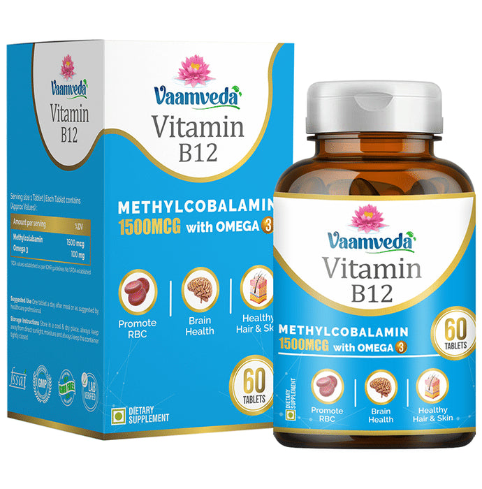 Vaamveda Viatmin B12 1500mcg Tablet (60 Each) - Classic Derma