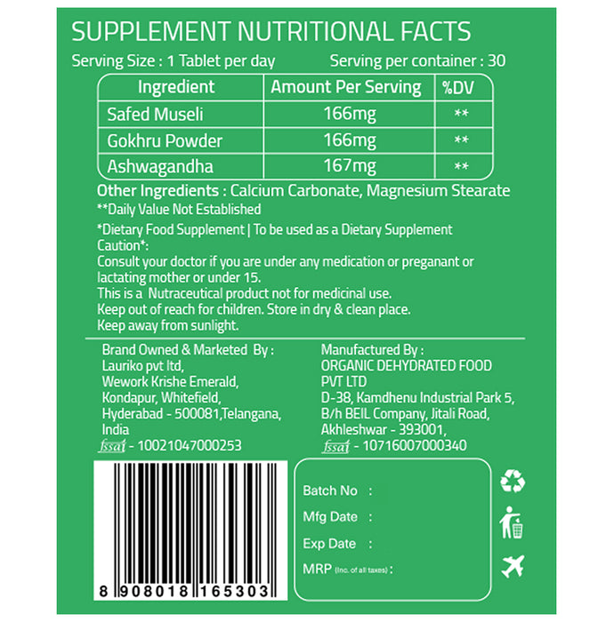Laurik Safed Musli Veg Tablet
