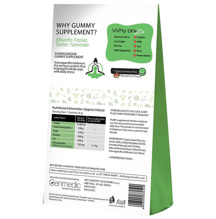 Natural oneDr Ashwagandha Gummy Supplement for Calmness Mixed Fruit