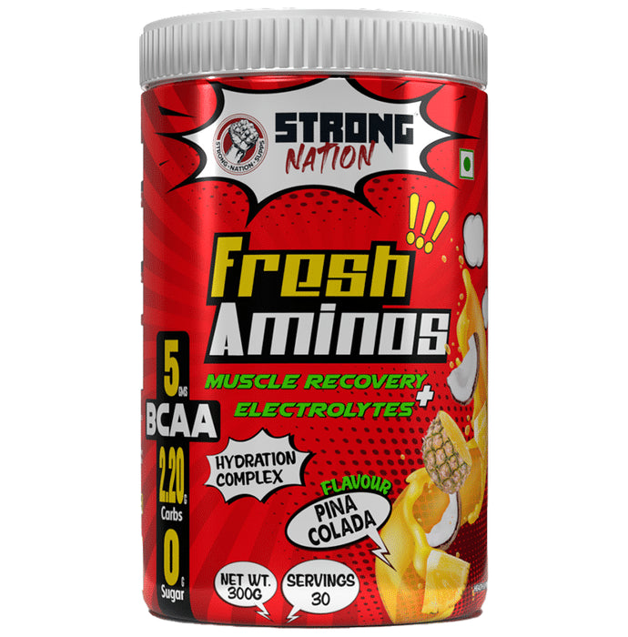 Strong Nation BCAA Fresh Aminos Powder Pina Colada - Classic Derma