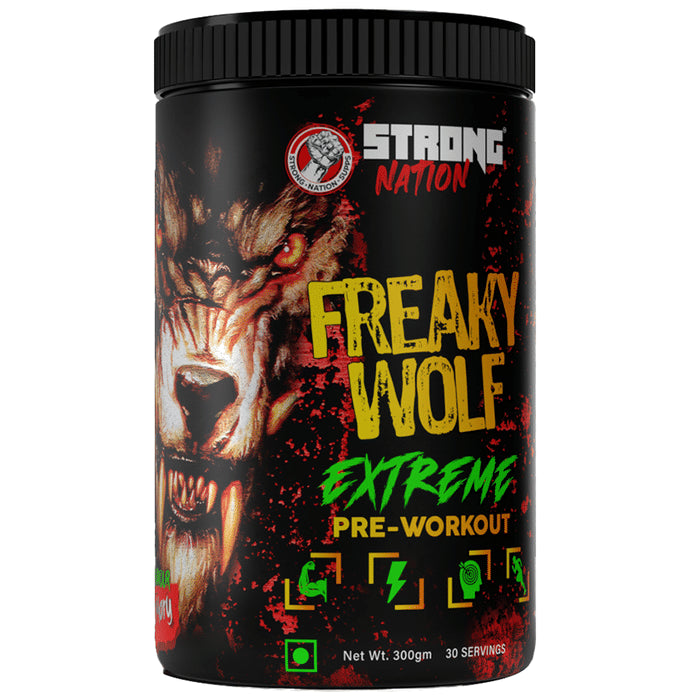 Strong Nation Freaky Wolf Extreme Pre-Workout Powder Bloody Mary - Classic Derma
