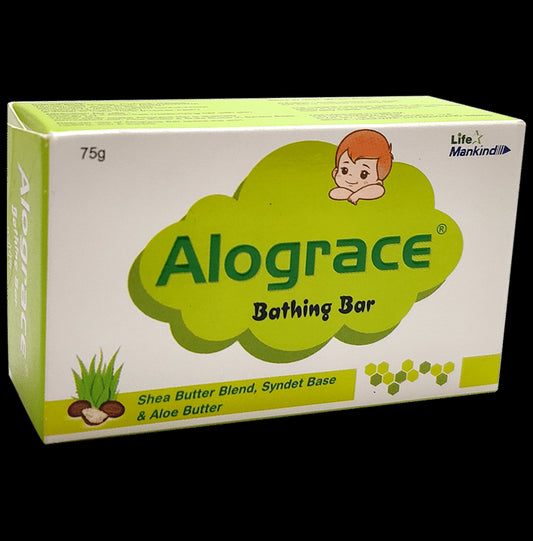 Alograce Mild & Gentle Cleansing Bar for Babies | Moisturises Skin with Aloe Vera & Shea Butter - Classic Derma