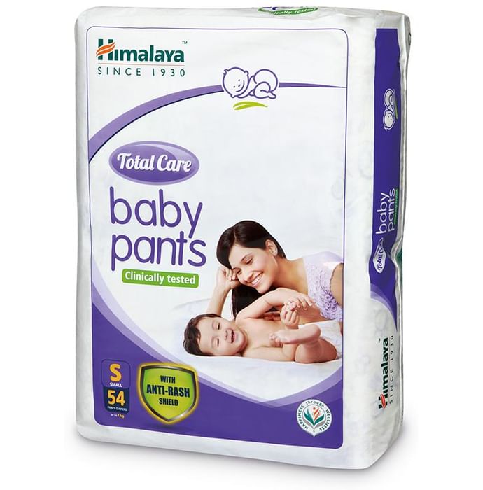 Himalaya Total Care Baby Pants | With Anti-Rash Shield & Wetness Indicator | Size Small - Classic Derma