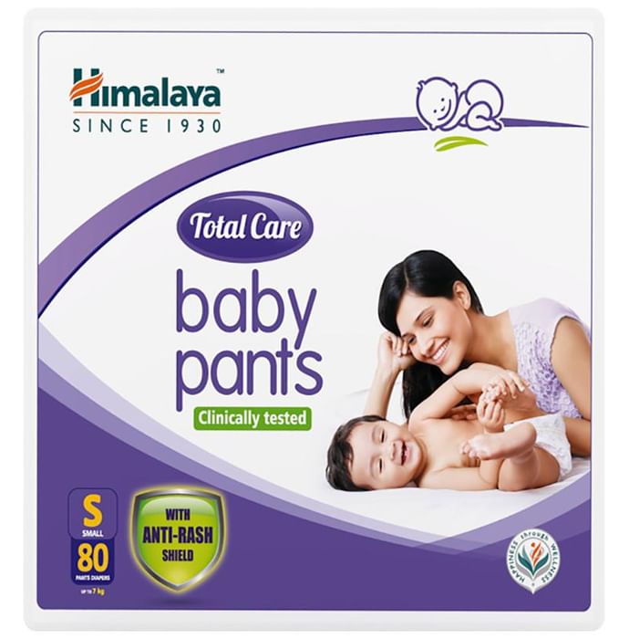 Himalaya Total Care Baby Pants | With Anti-Rash Shield & Wetness Indicator | Size Small - Classic Derma