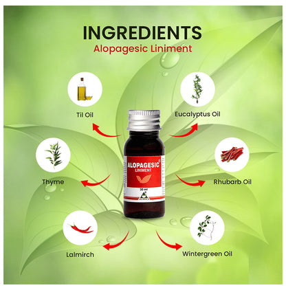 Alopa Alopagesic Pain Killer Liniment for Pain Relief & Muscle Cramps (30ml Each)