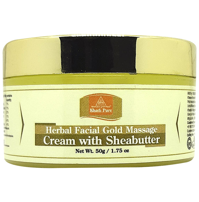 Khadi Pure Facial Gold with Sheabutter Herbal Massage Cream - Classic Derma