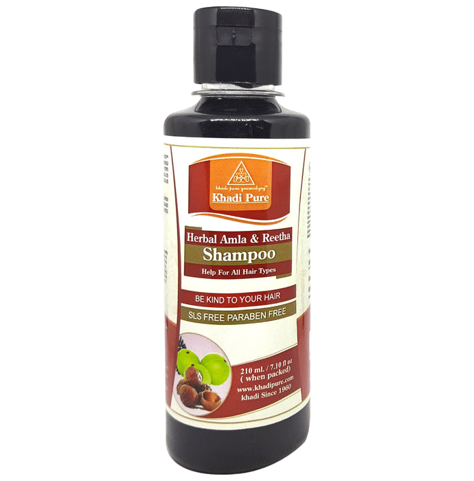 Khadi Pure Herbal Amla & Reetha Shampoo SLS-Paraben Free - Classic Derma