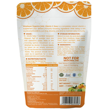 Himalayan Organics Daily Natural Vitamin C Powder