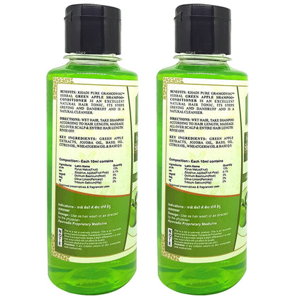Khadi Pure Herbal Green Apple Shampoo + Conditioner (210ml Each)