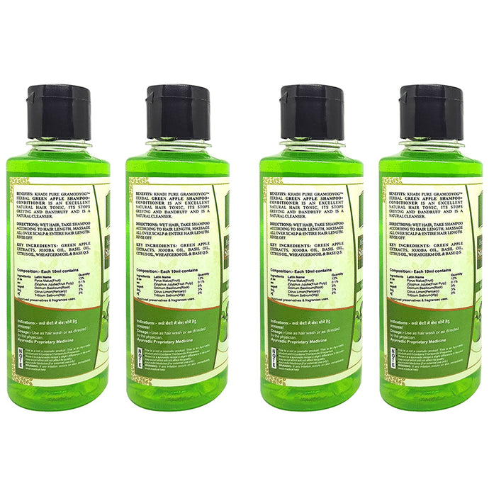 Khadi Pure Herbal Green Apple Shampoo + Conditioner (210ml Each)