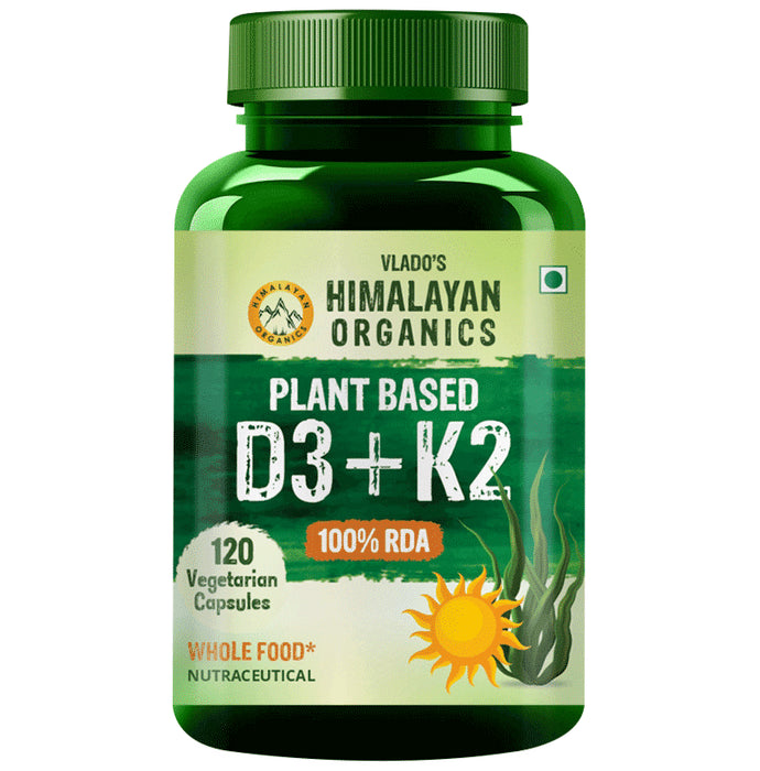 Himalayan Organics Plant Based D3 + K2 | Vegetarian Capsule for Healthy Bones - Classic Derma