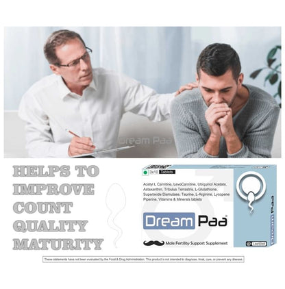 LeeWell DreamPaa Multivitamin For Men Fertility | Levo carnitine coenzyme q10, lycopene, Zinc Supplements