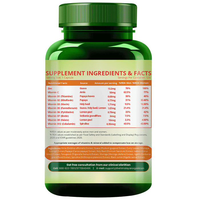 Himalayan Organics Plant Based Zinc Vitamin C Vegetarian Capsule