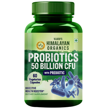 Himalayan Organics Probiotics 50 Billion CFU with Prebiotics | Vegetarian Capsule for Gut Health & Digestion - Classic Derma