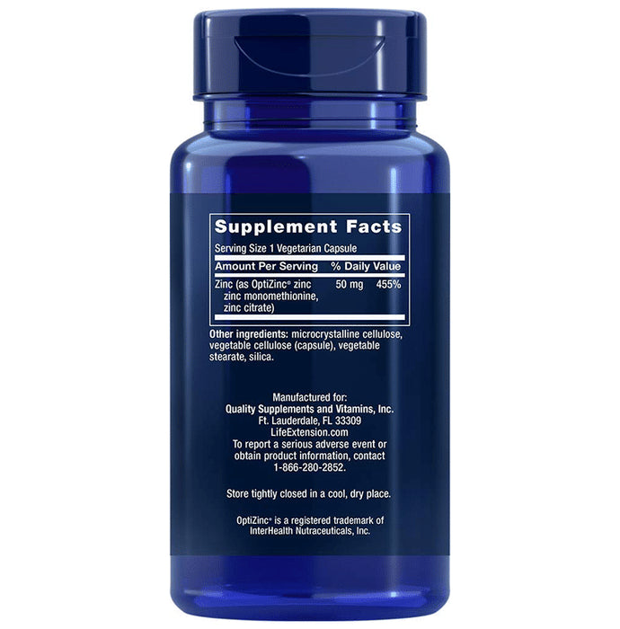 Life Extension Zinc Caps 50mg Vegetarian Capsule
